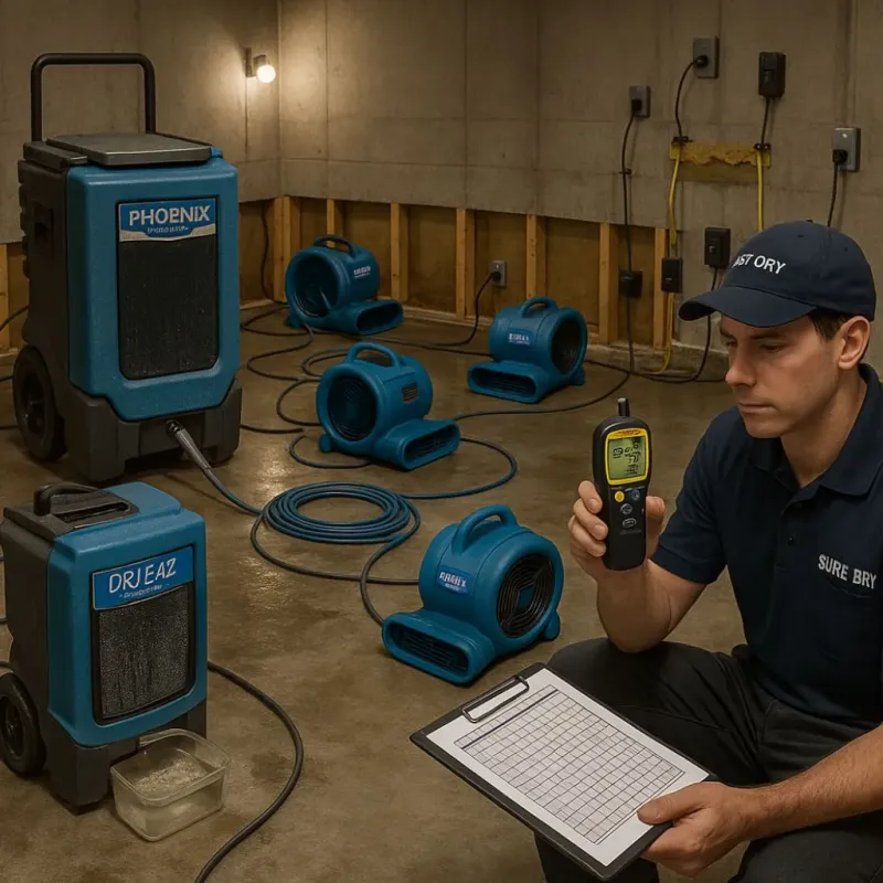 Structural Drying and Dehumidification process in Elburn, IL